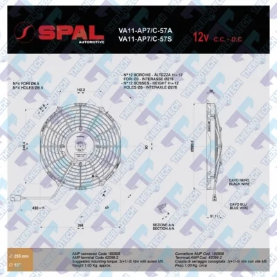 VENTILADOR SPAL SOPRANTE VA11-AP7/C-57S 12V