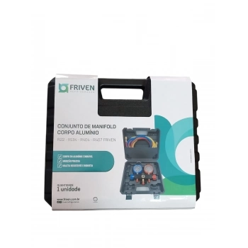 CONJUNTO DE MANIFOLD CORPO EM ALUMÍNIO R22 - R134A - R404 - R407