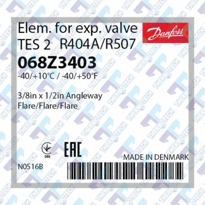 VALVULA DE EXPANSAO DANFOSS TES2 1.5M R404